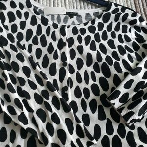 Leopard print cardigan cotton rayon blend